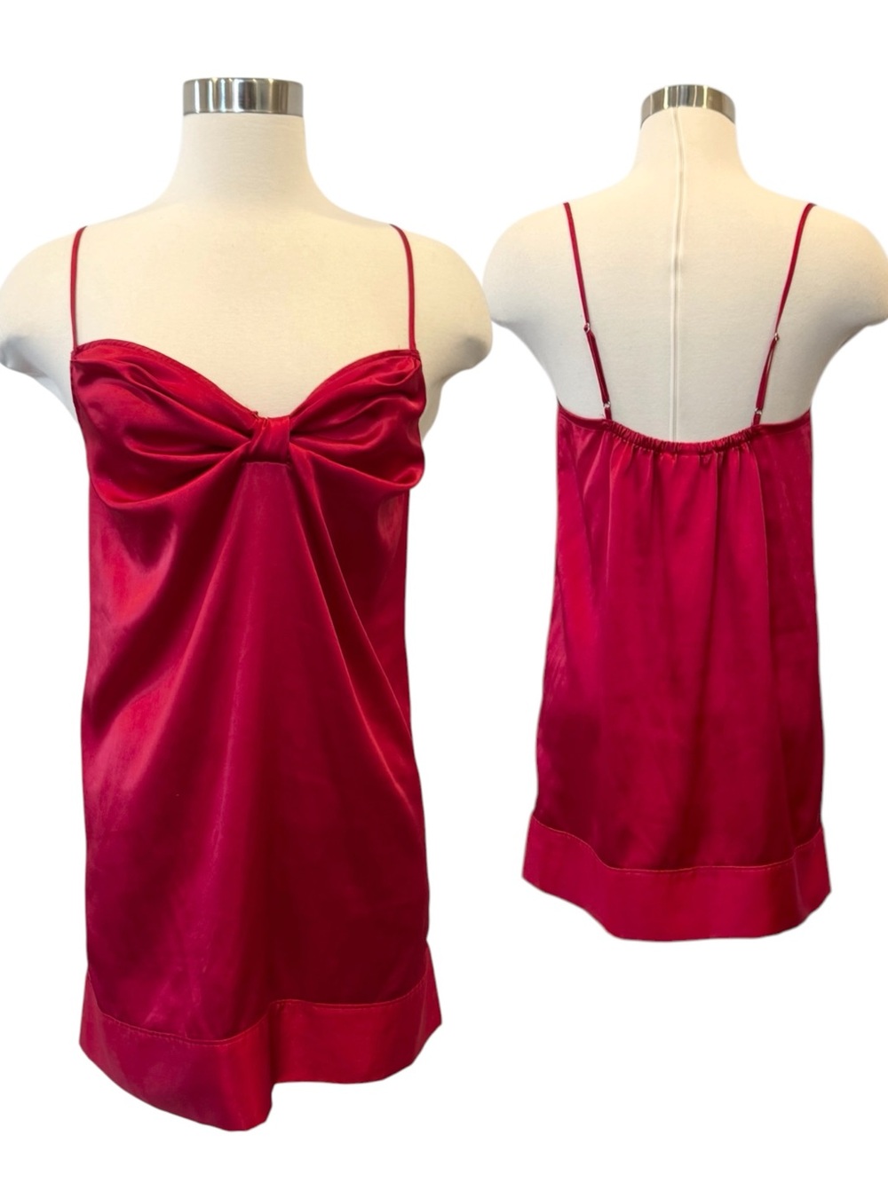 Victoria’s Secret Silky Satin Red Babydoll Nightie Short Slip Dress